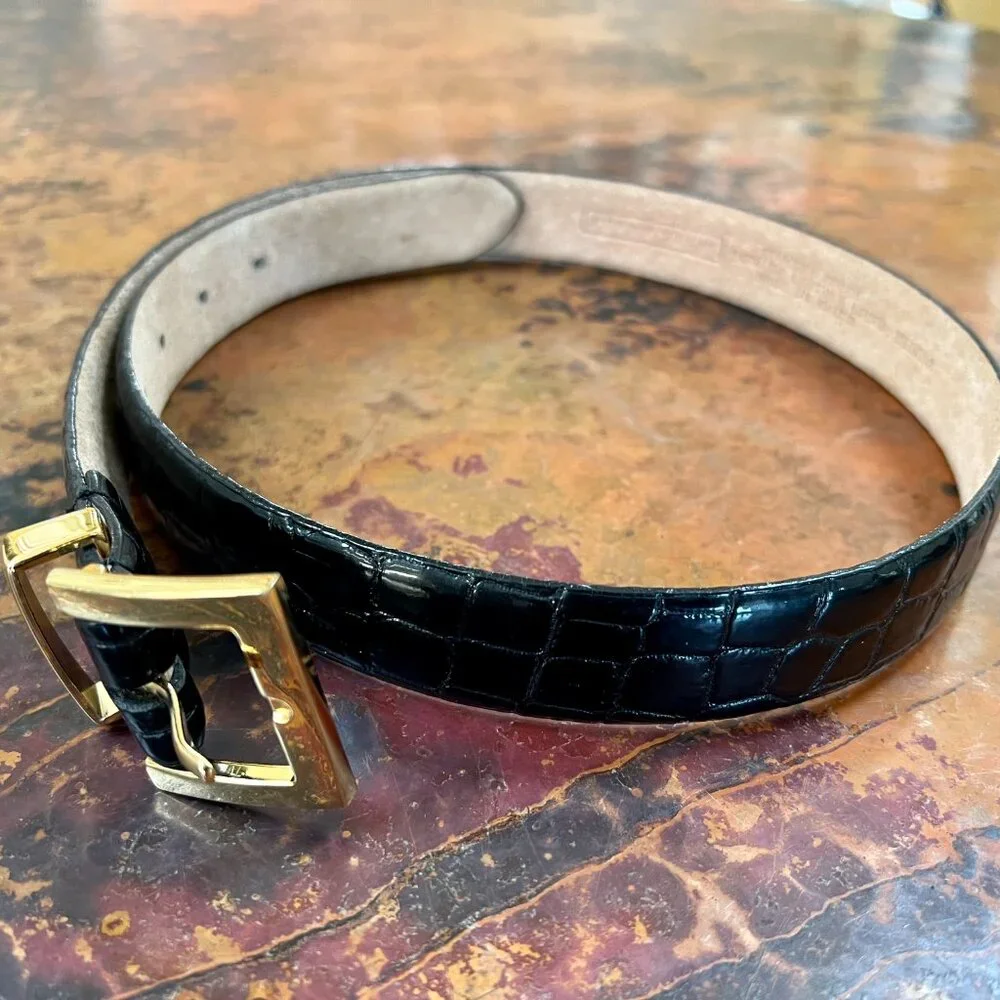 Classic Perry Ellis Italian Croco Belt
